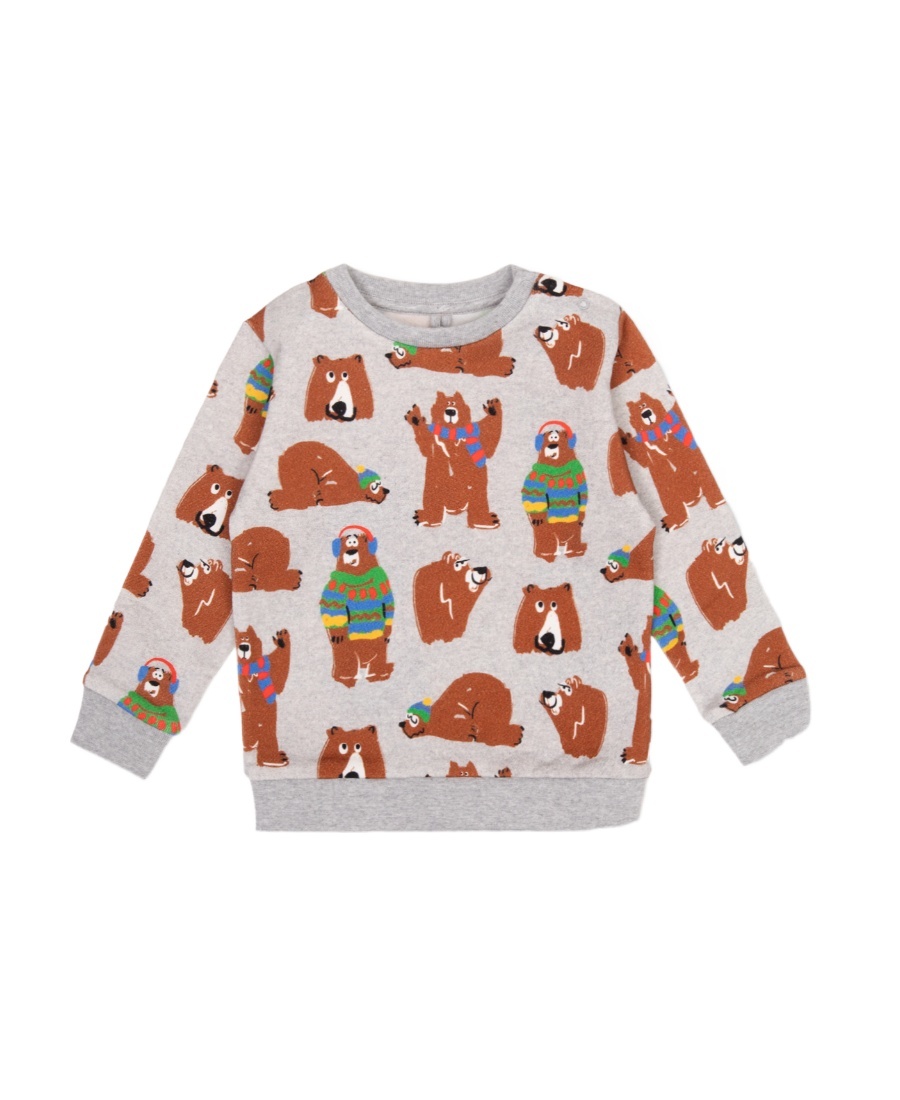 Stella Mccartney Kids Bear Printed Crewneck Sweatshirt In White