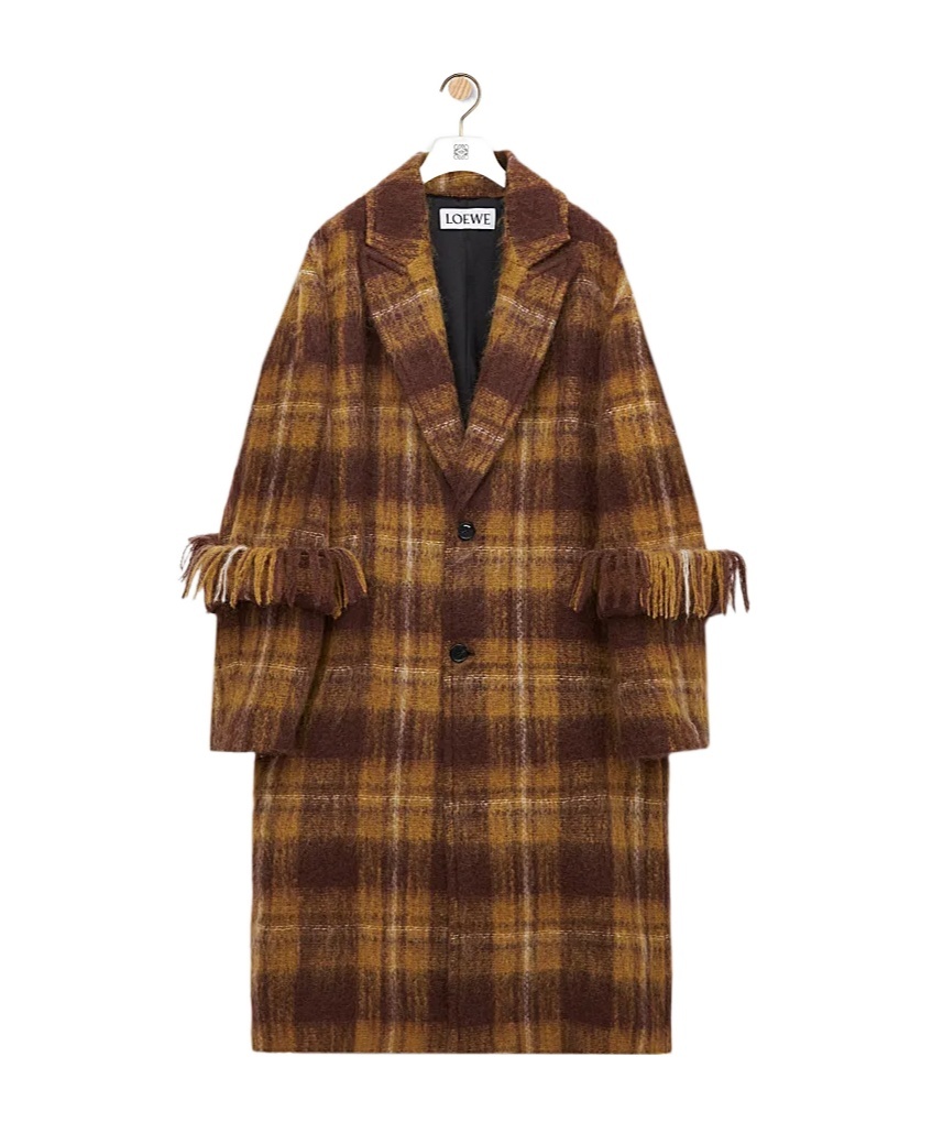 Loewe Coat In Mohair And Wool Blend In Multi