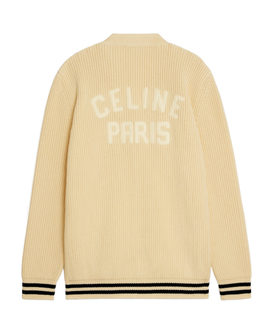 Celine V-neck Knitted Cardigan In Nude