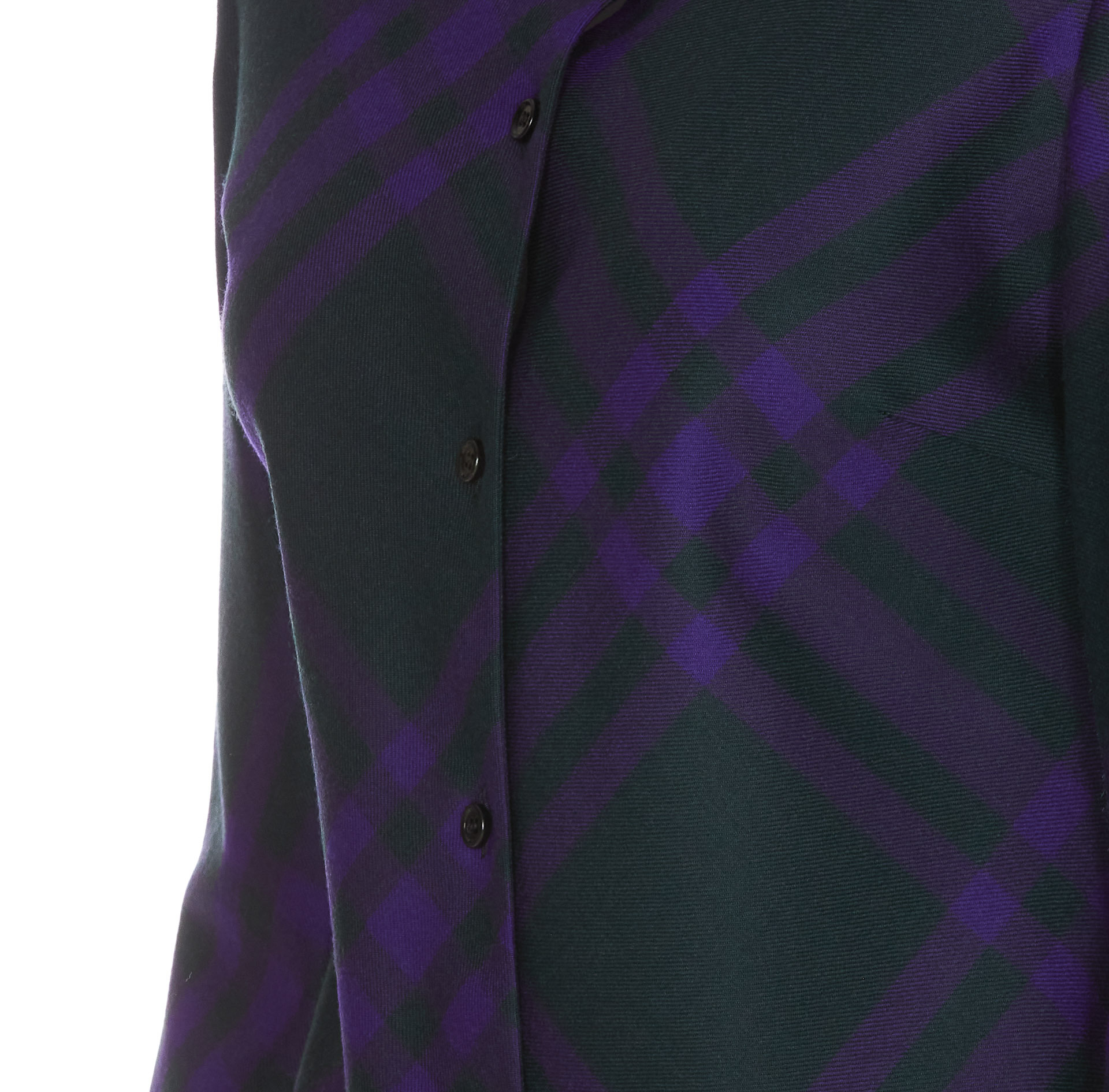 Burberry Long Sleeved Checked Shirt Dress In Black