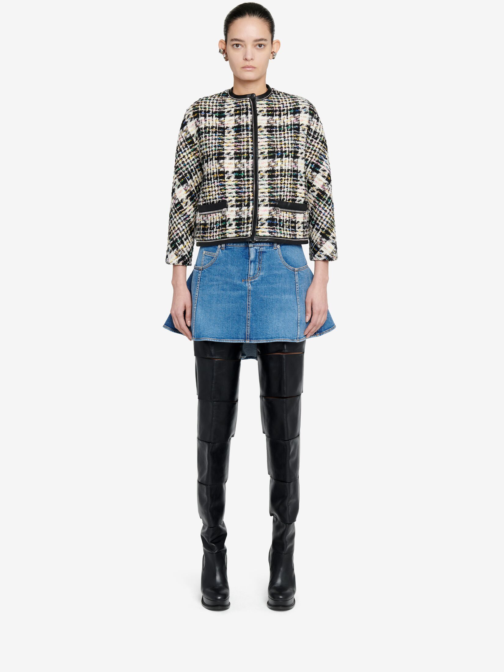 Alexander Mcqueen Kickback Denim Skirt In Blue