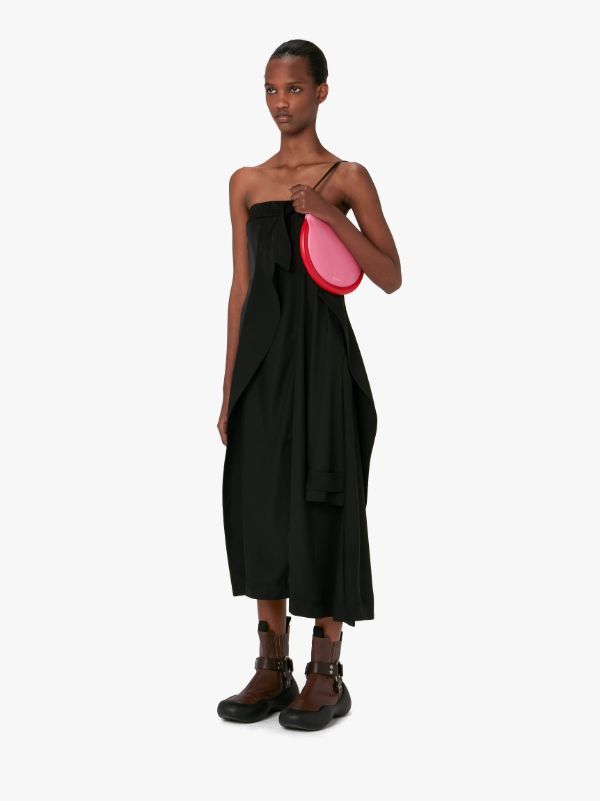 Jw Anderson Deconstructed-coat Strapless Minidress In Black