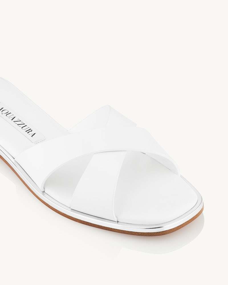 Aquazzura Divine Slide In White In White