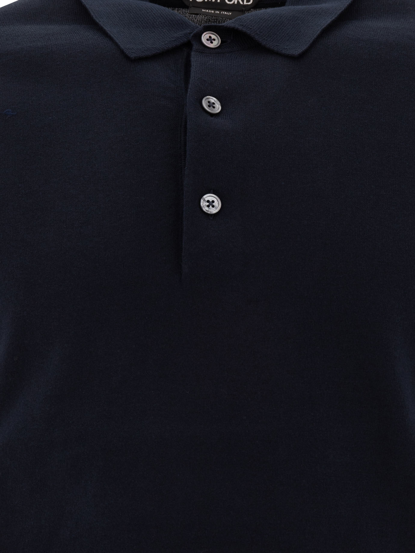 Tom Ford Logo Embroidery Cotton Polo Shirt In Black