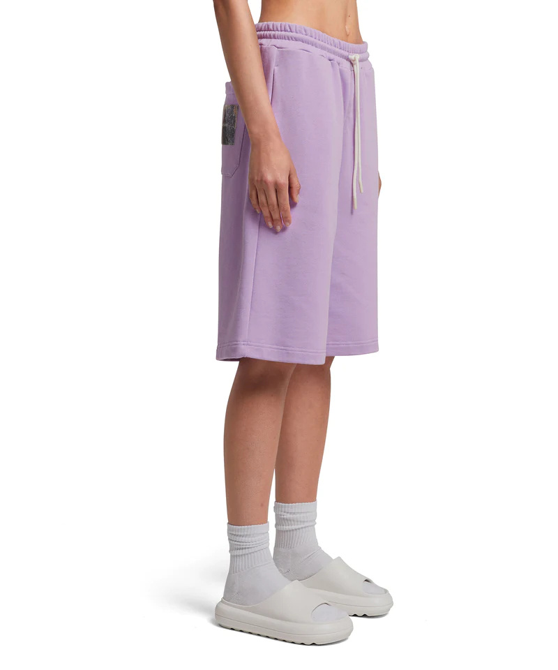 Msgm Drawstring Track Shorts In Purple
