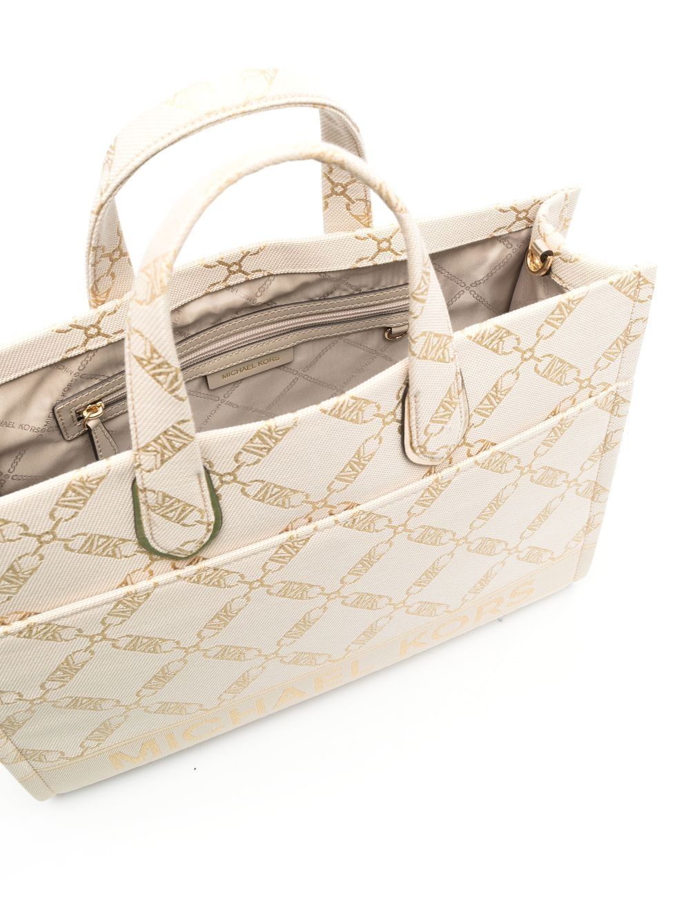 Shop Michael Michael Kors Logo-print Tote Bag In Nude