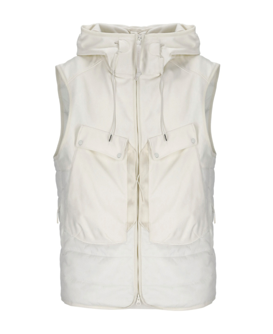 C.p. Company Stand-up Collar Hooded Gilet In White