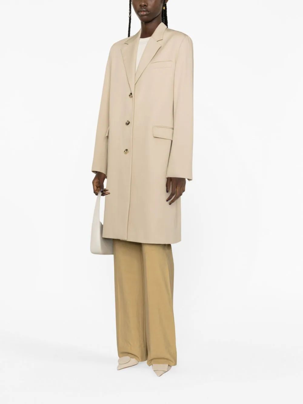 Totême Single-breasted Coat In Nude