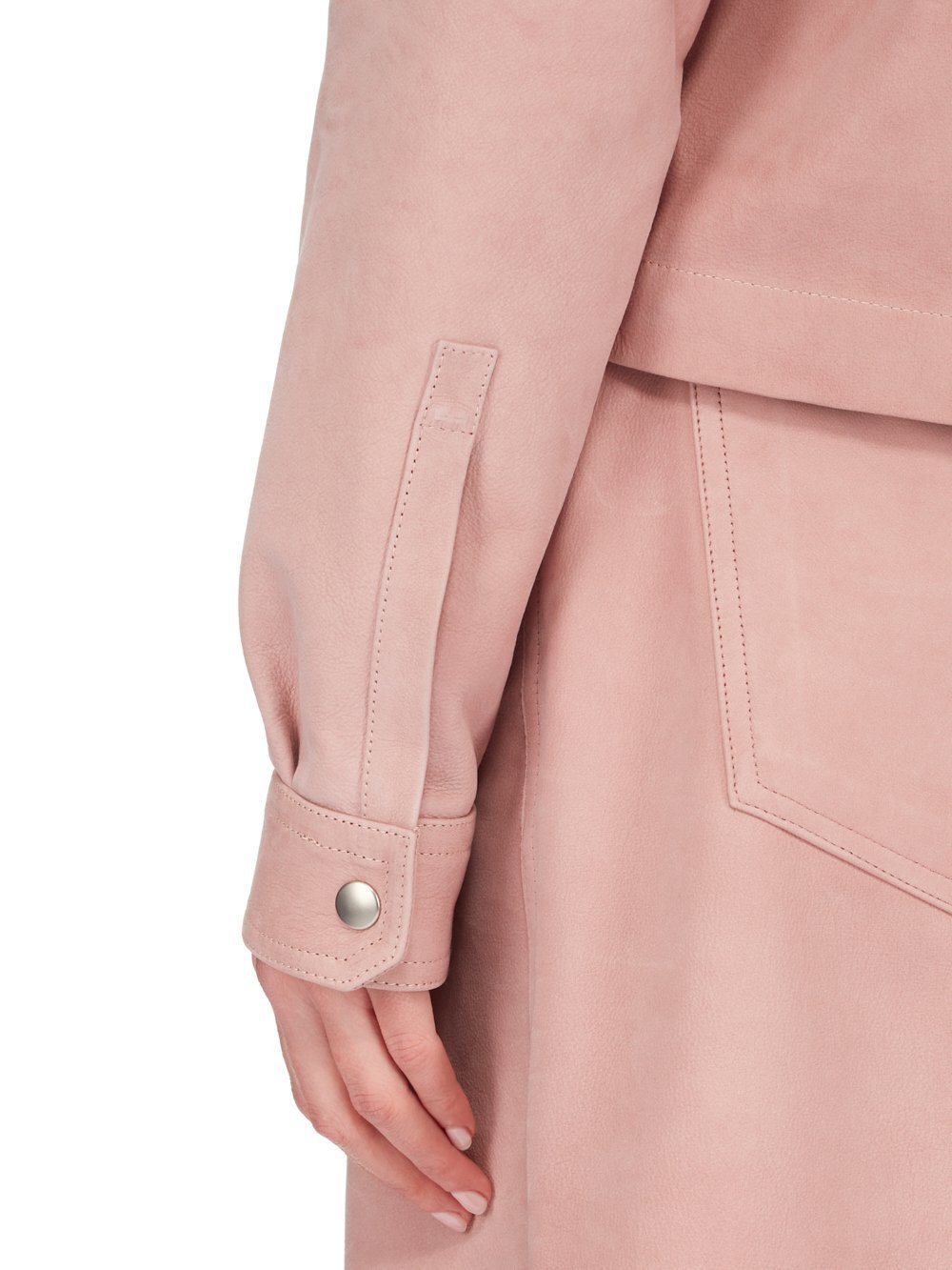 Rick Owens Alice Strobe Leather Shirt In Pink