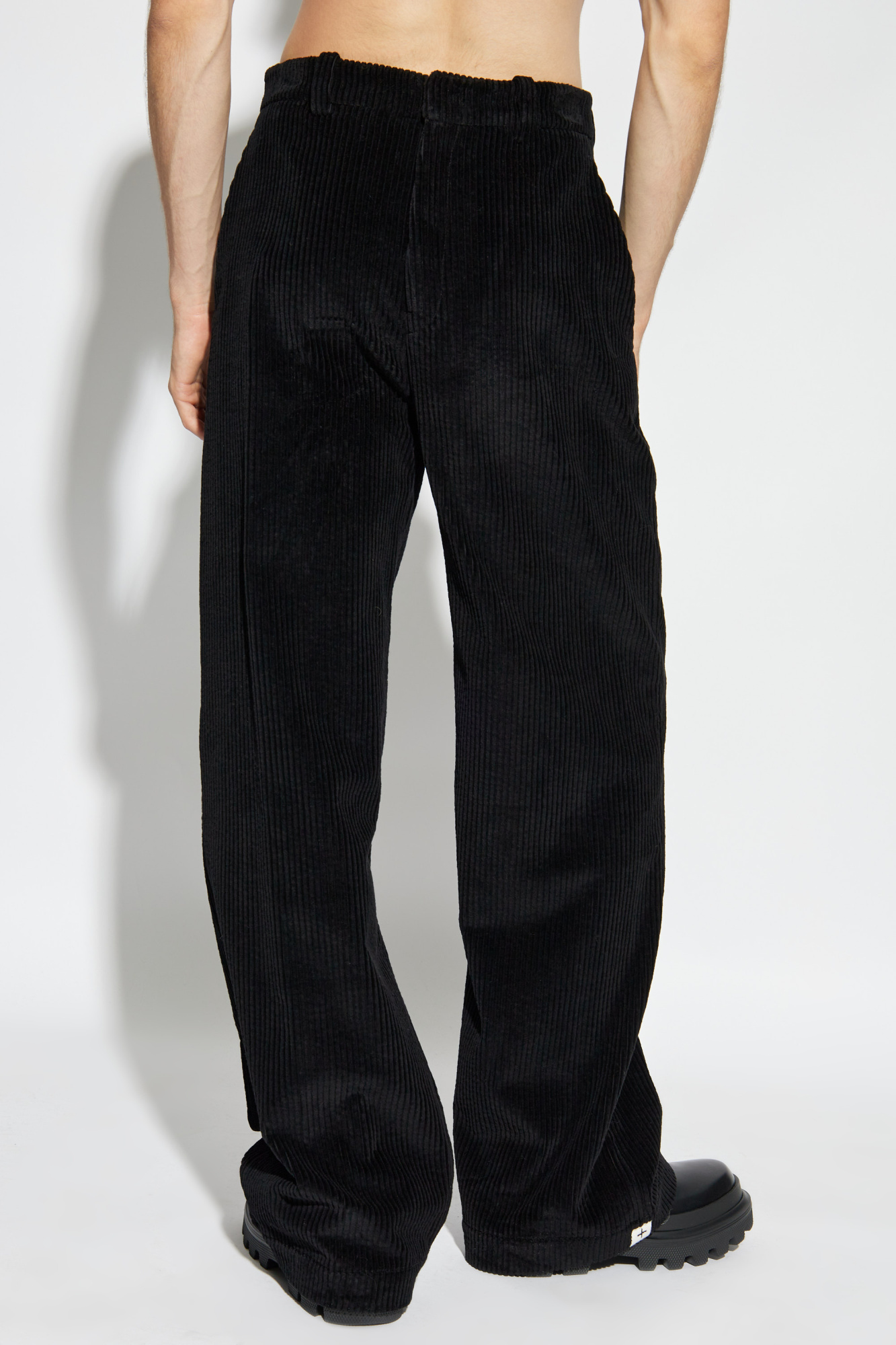 Jil Sander Straight Corduroy Casual Pants In Black