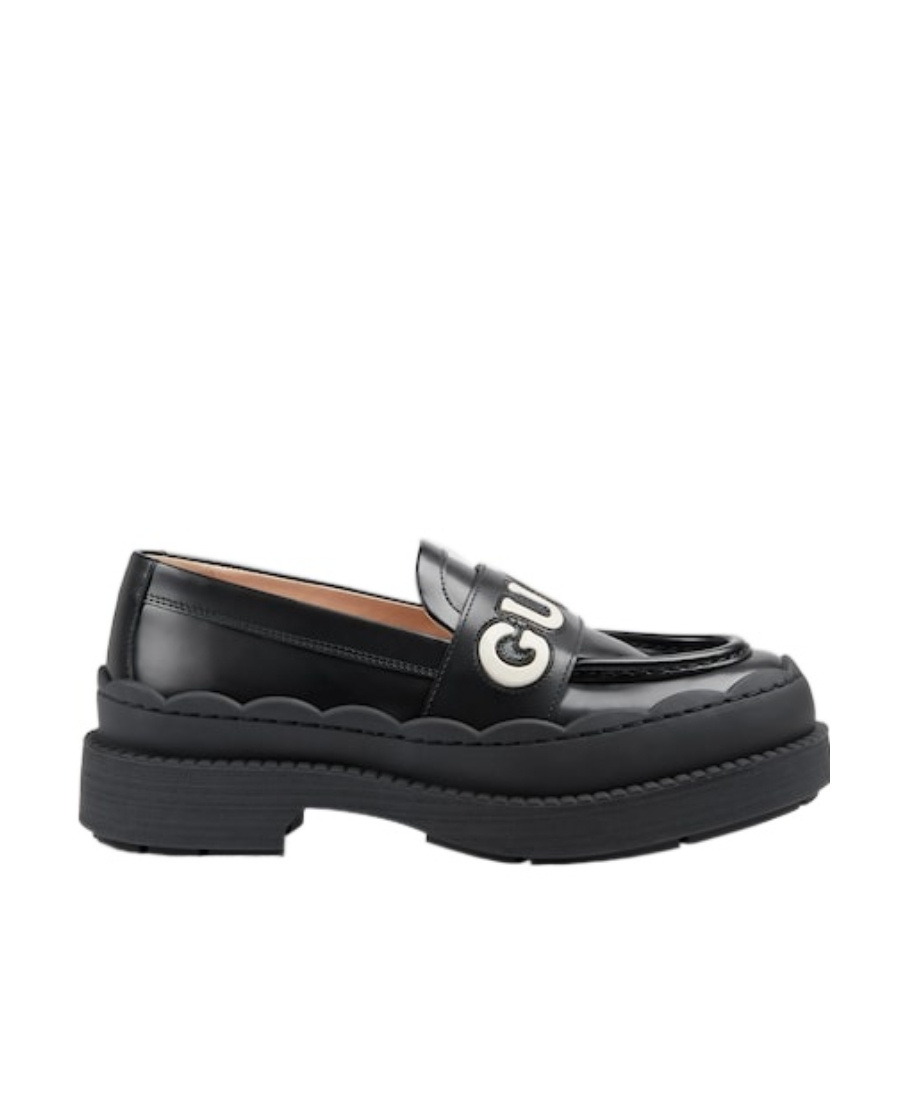 Gucci 60mm Logo-embossed Leather Loafers In Black