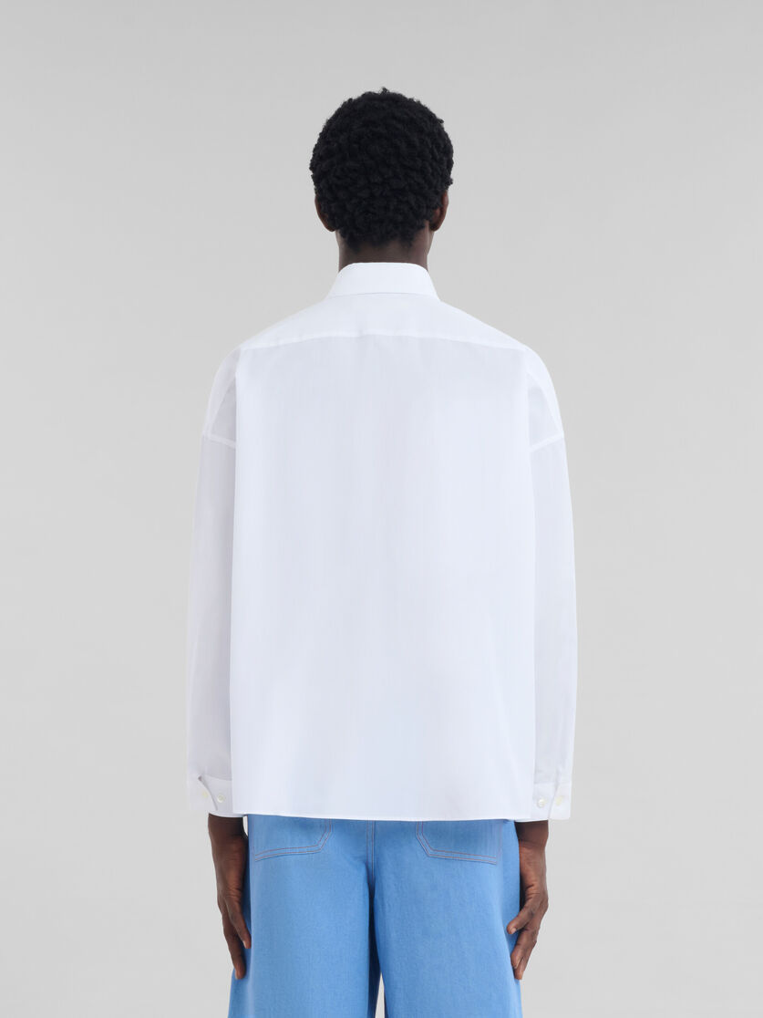 Shop Marni White Bio Poplin Shirt With Flower Patches