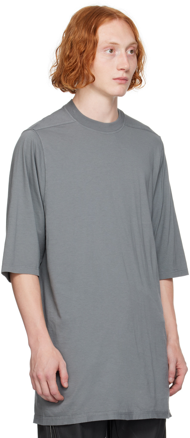 Rick Owens Drkshdw Open-necked Black Shirt In Gray