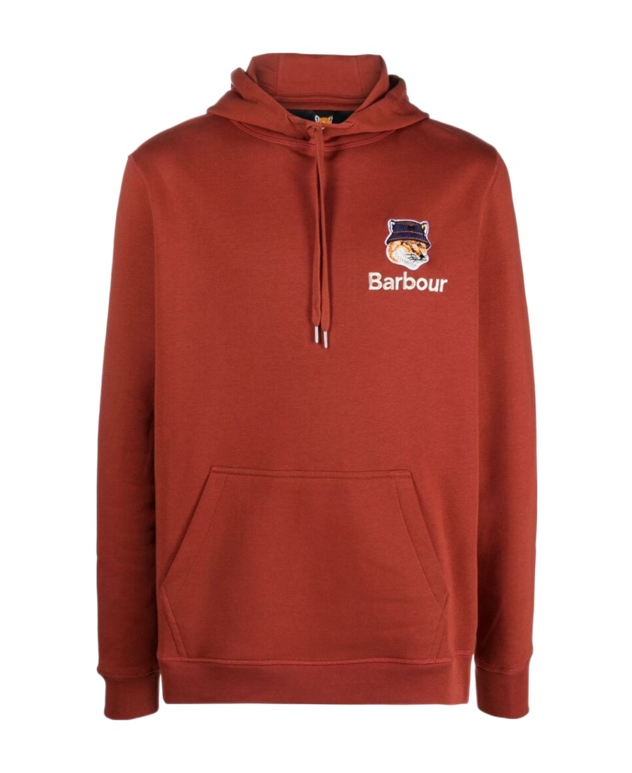 Shop Barbour X Maison Kitsune Joint Logo Sweater In Red