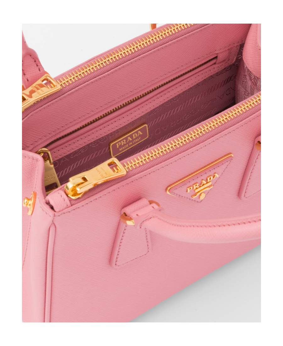 Prada Galleria Saffiano Leather Micro Bag In Pink