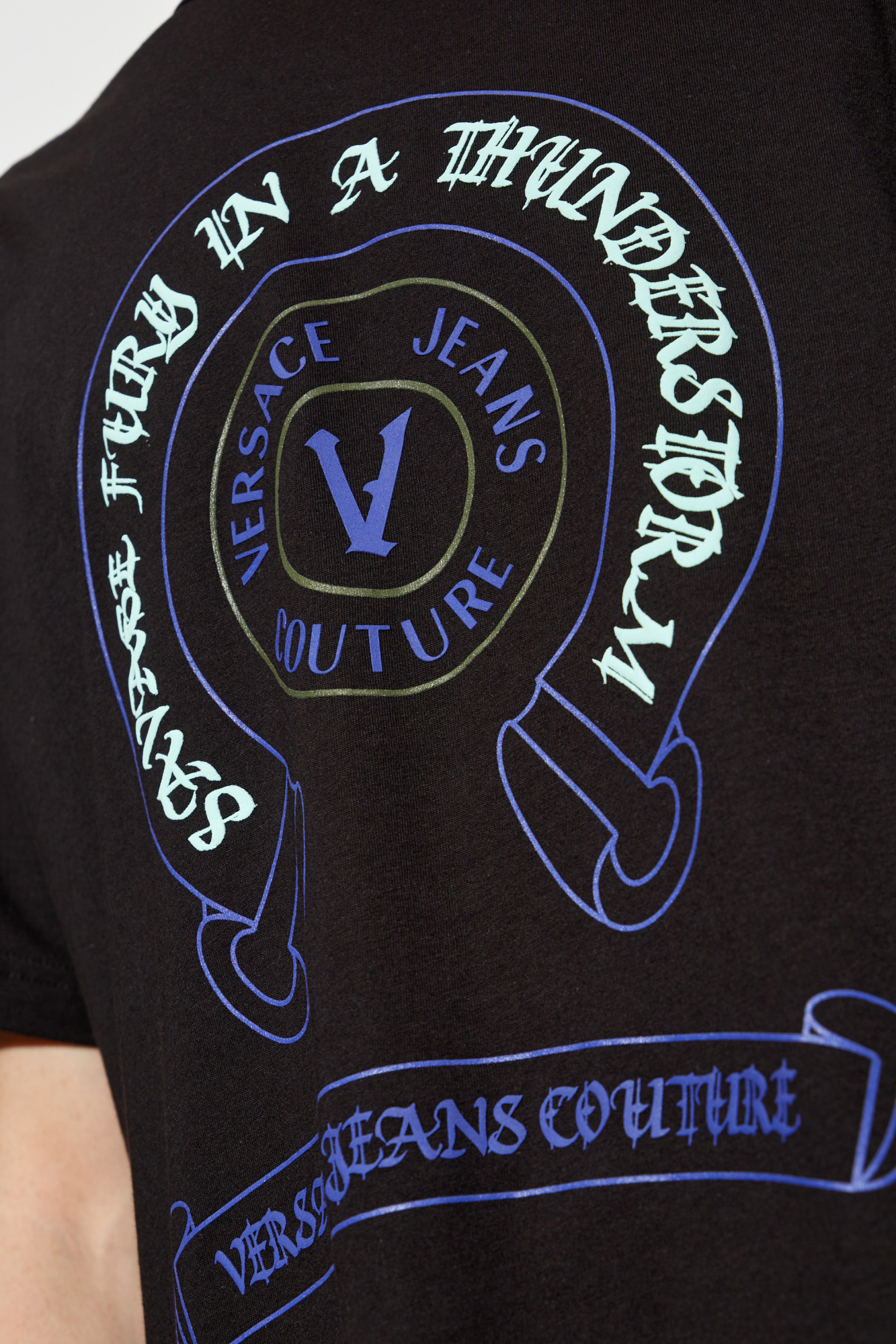 Shop Versace Jeans Logo T-shirt In Black