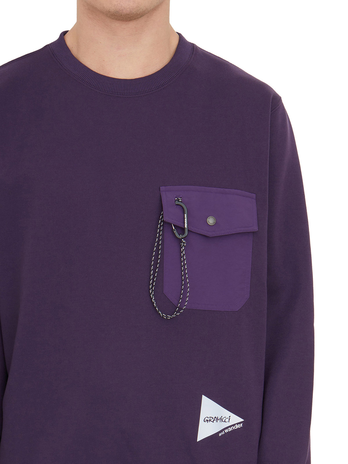 Gramicci X And Wander Crewneck Pocket Sweatshirt In Purple