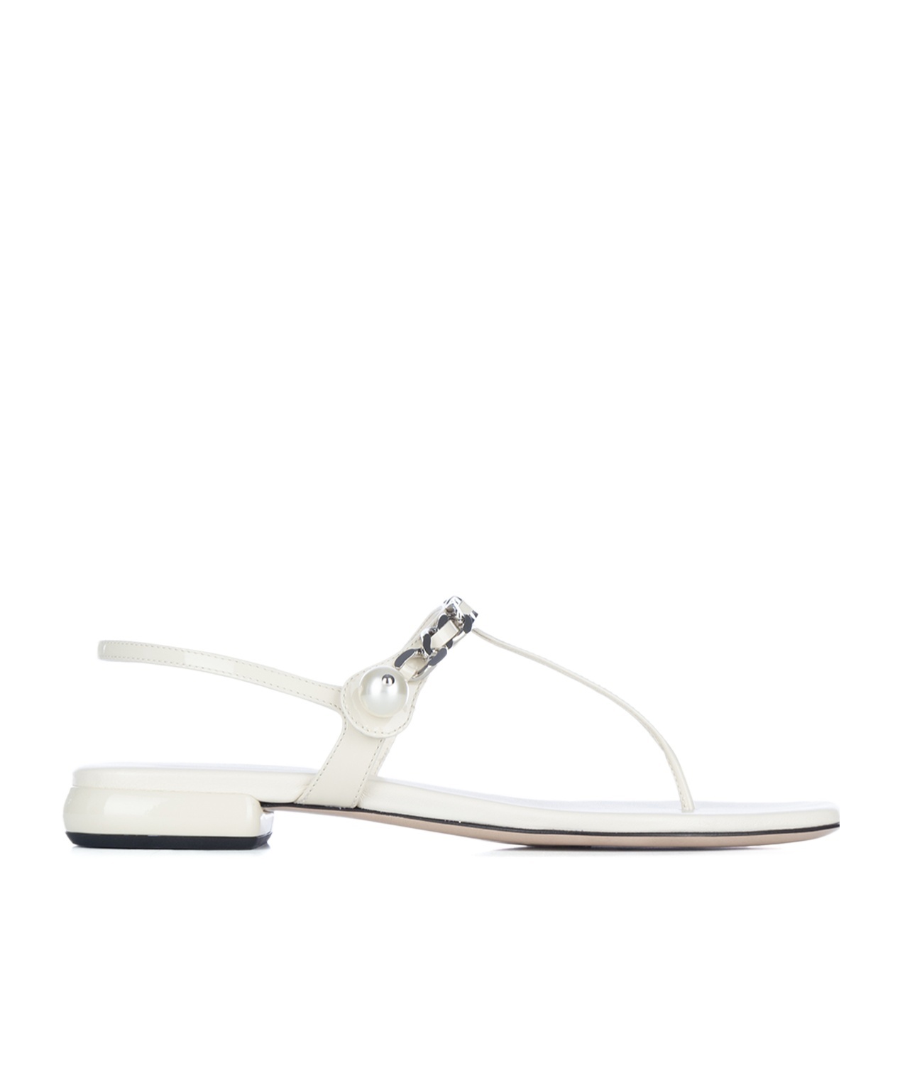 Miu Miu Chain Link-detail Sandals In White