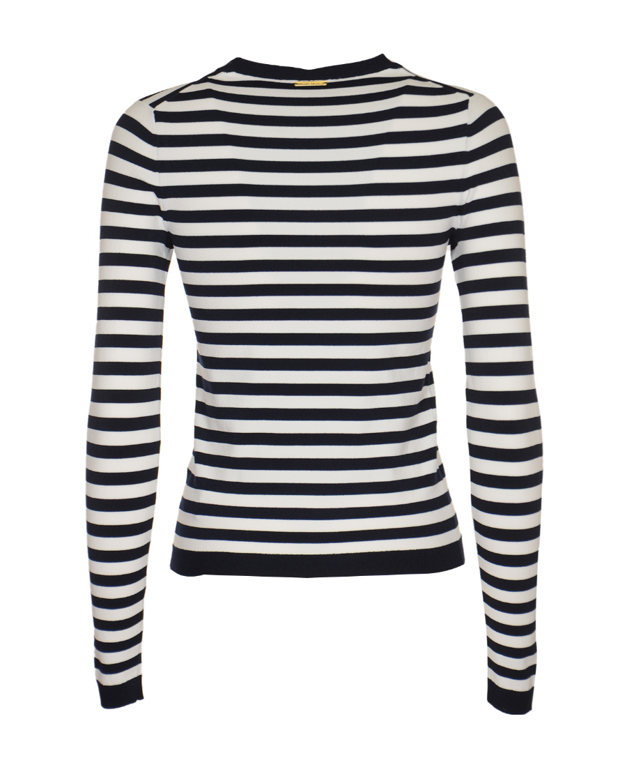 Michael Kors Striped Fine-knit Jumper In Black