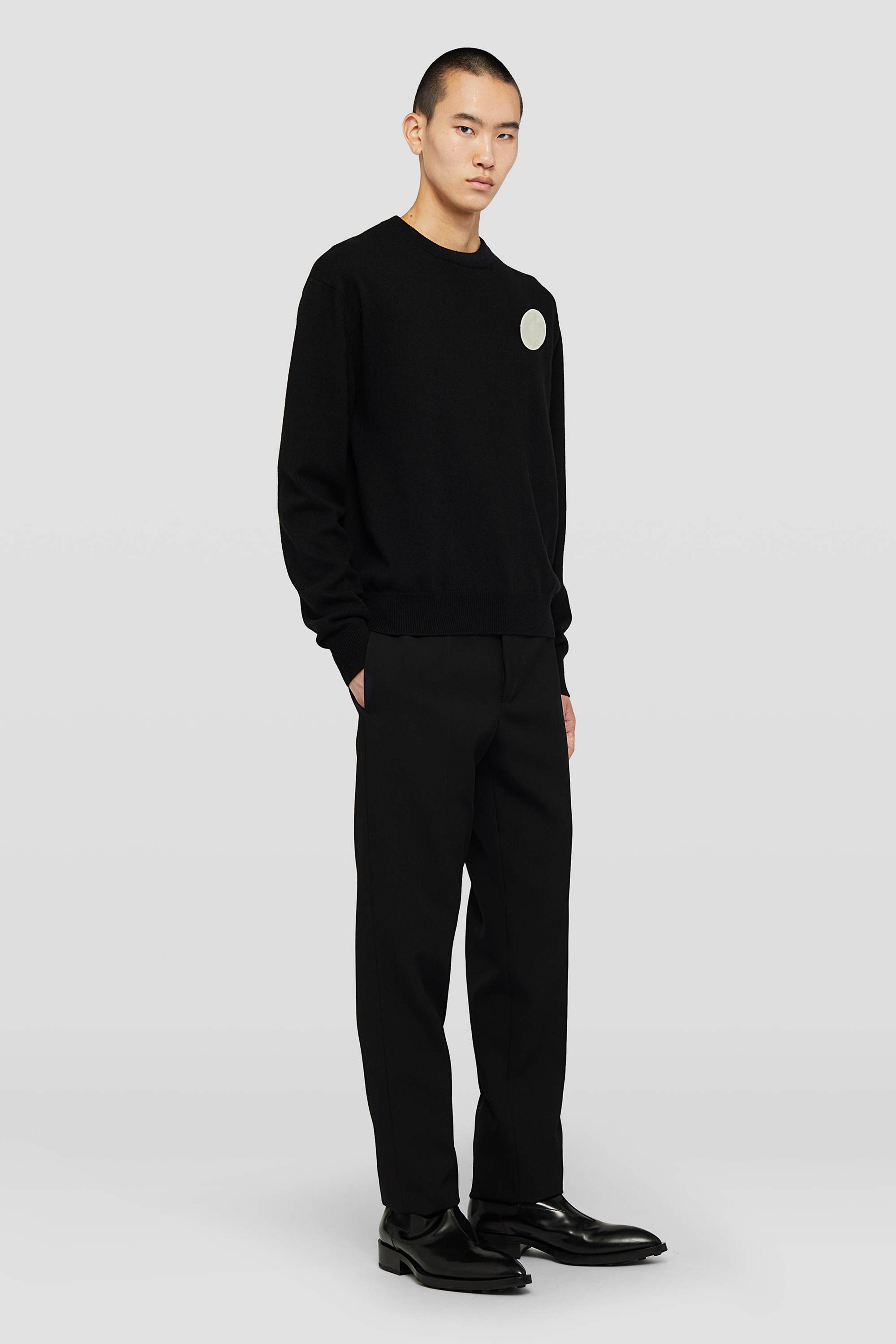 Jil Sander Black Wool Tapered Trousers In Black