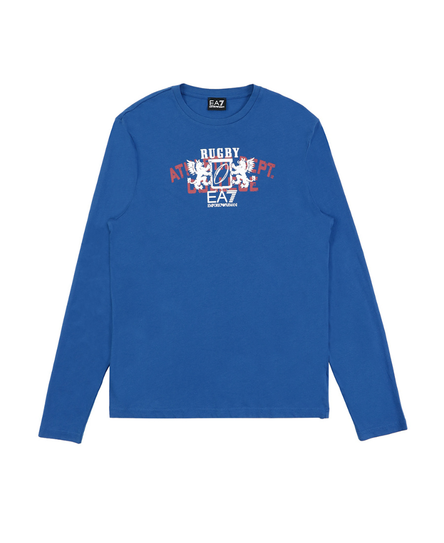 Ea7 Logo Printed T-shirt In Blue