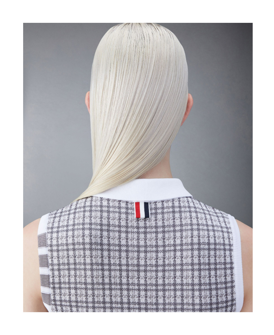 Thom Browne Lapel Knitted Vest In White