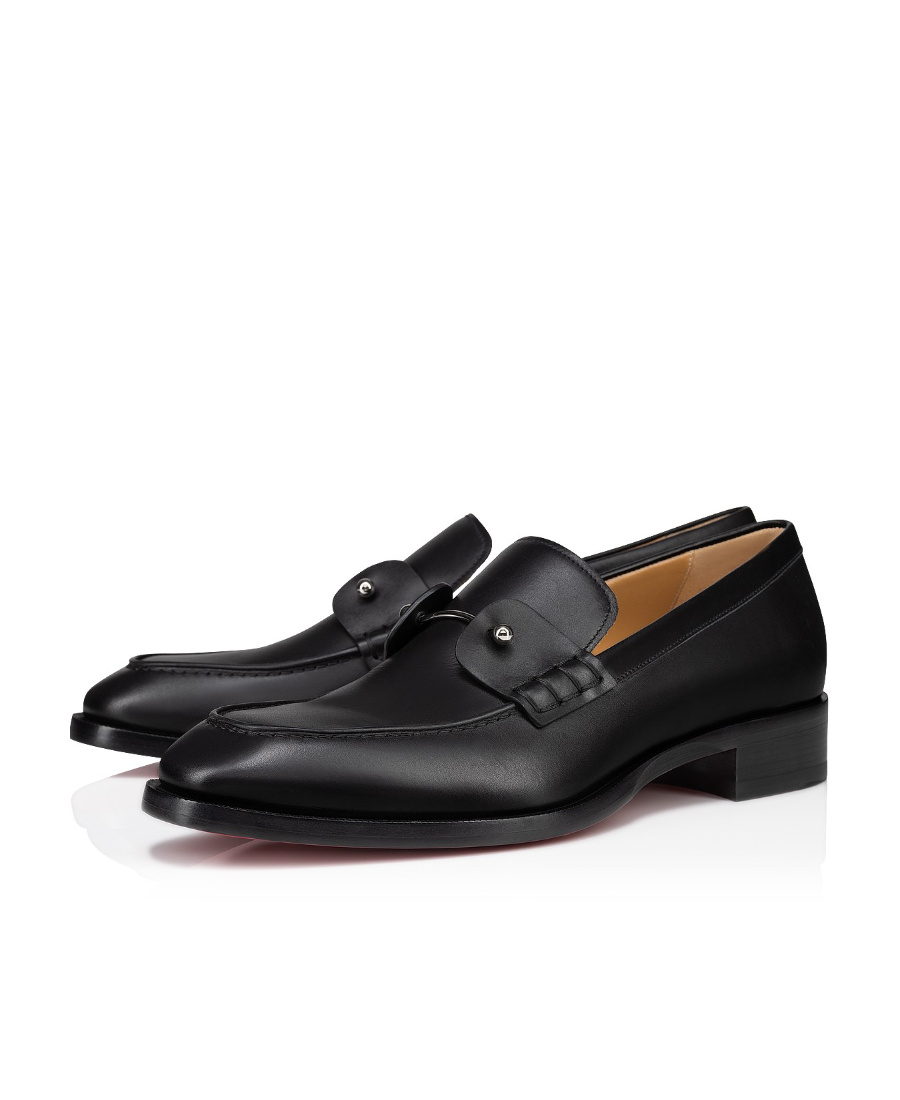 Christian Louboutin Round Toe Loafers Featuring Buckle Detail In Black