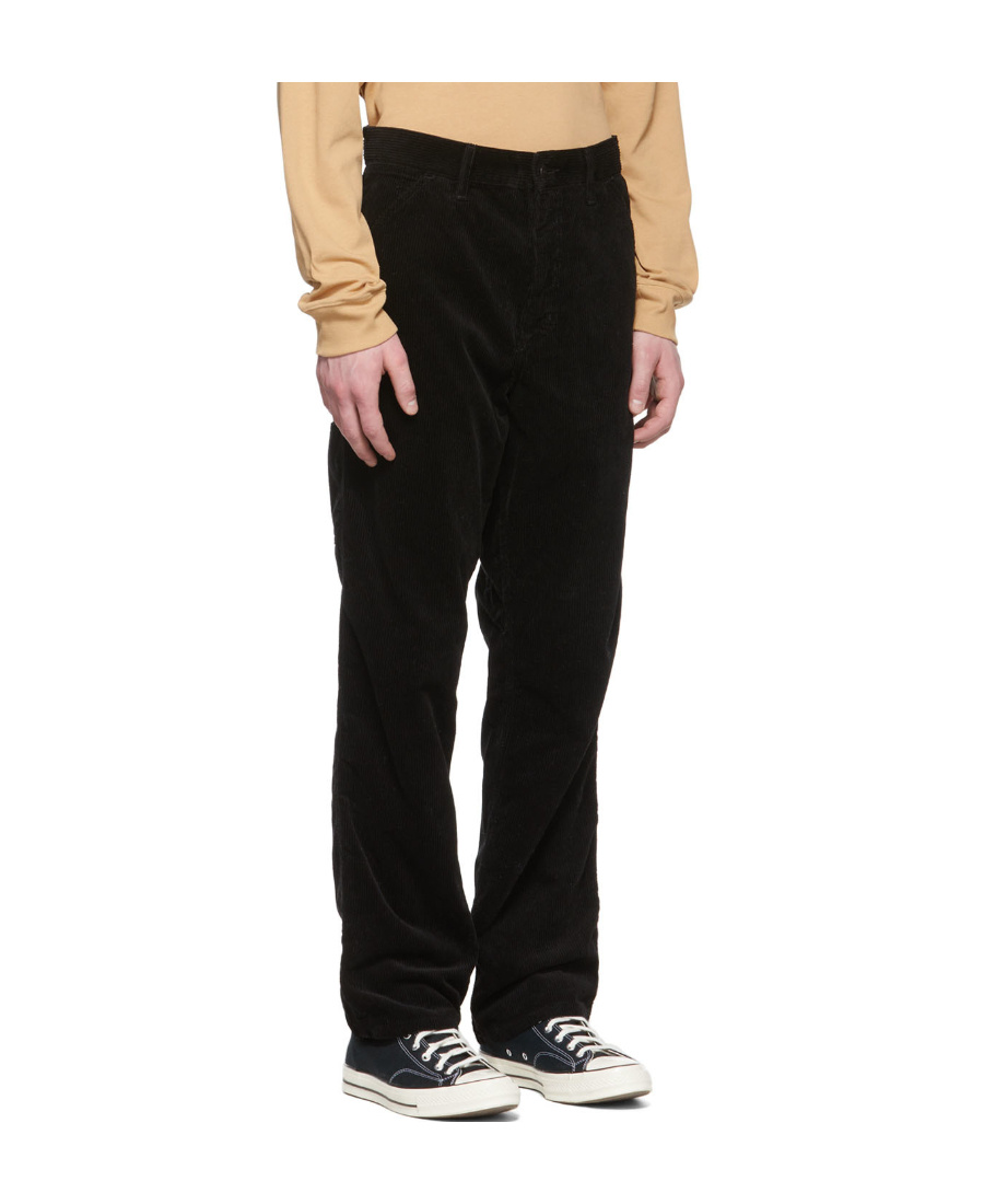 Carhartt Single-knee Corduroy Trousers In Black