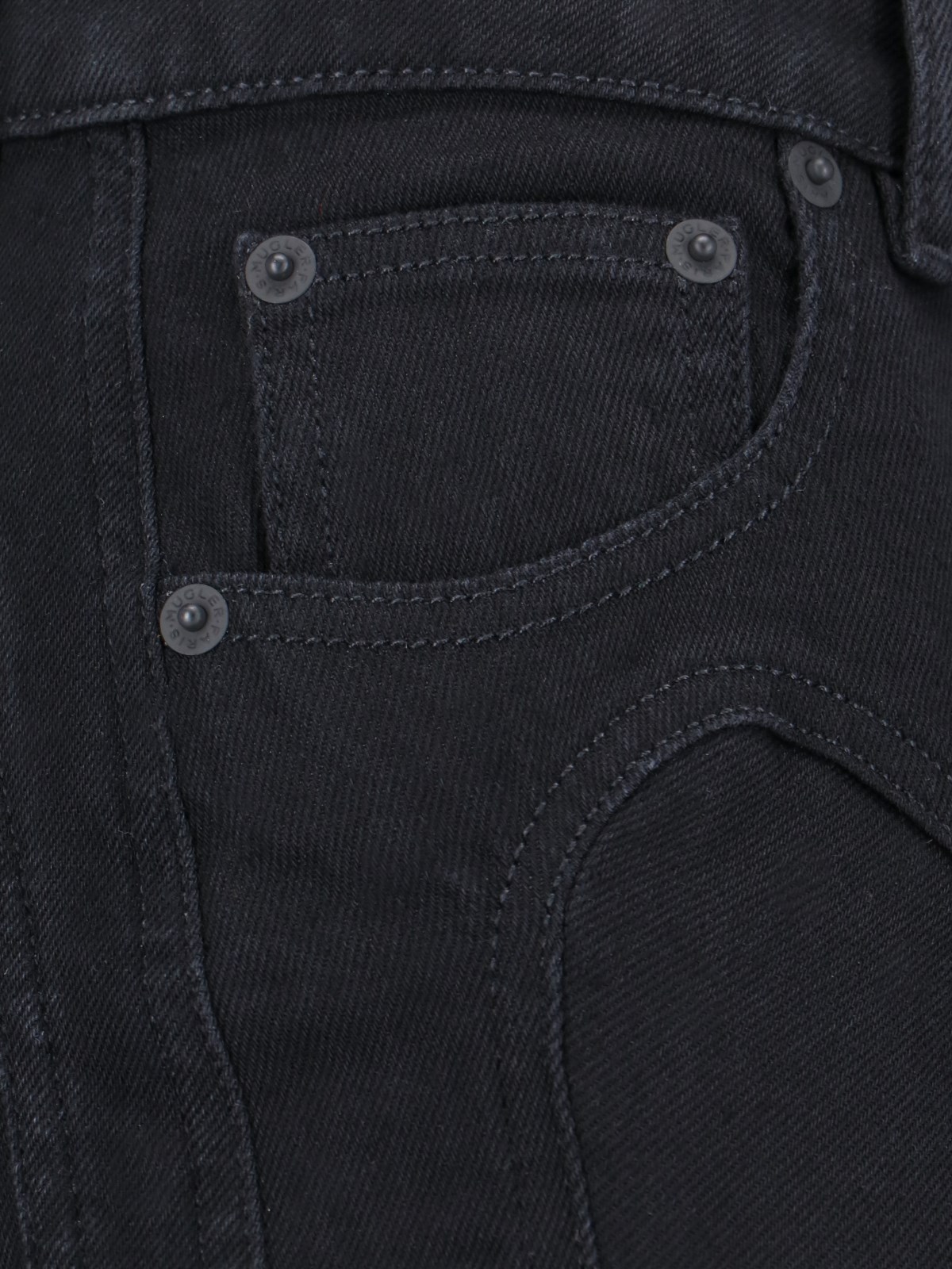 Mugler Seam-detailed Tapered Jeans In Black