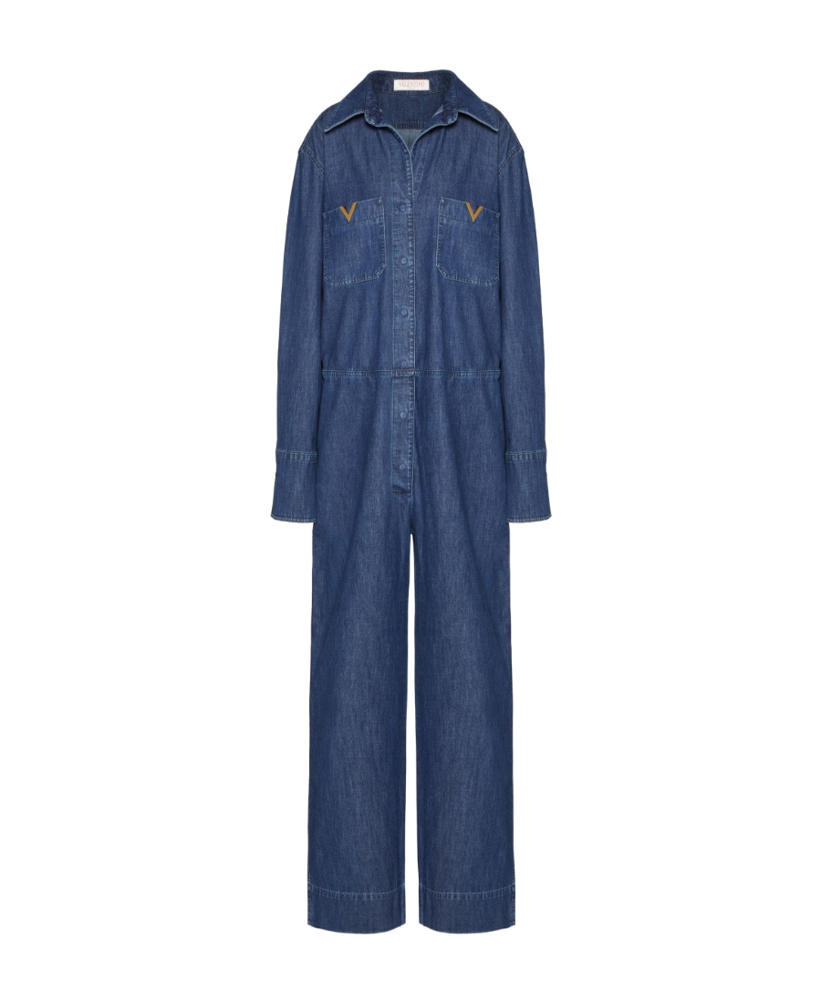 Valentino Jumpsuit Aus Denim Chambray Frau Denim 42 In Blue