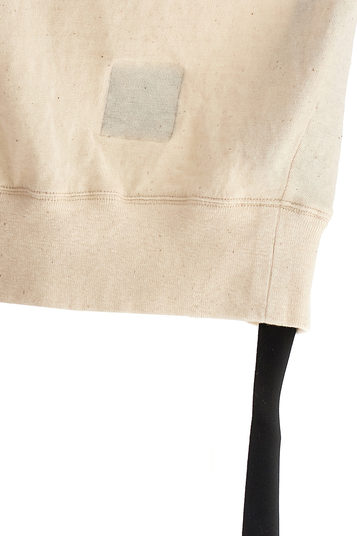 Rick Owens Drkshdw 'drawstring Patch Ribbed Round Sleeve Top' In Nude