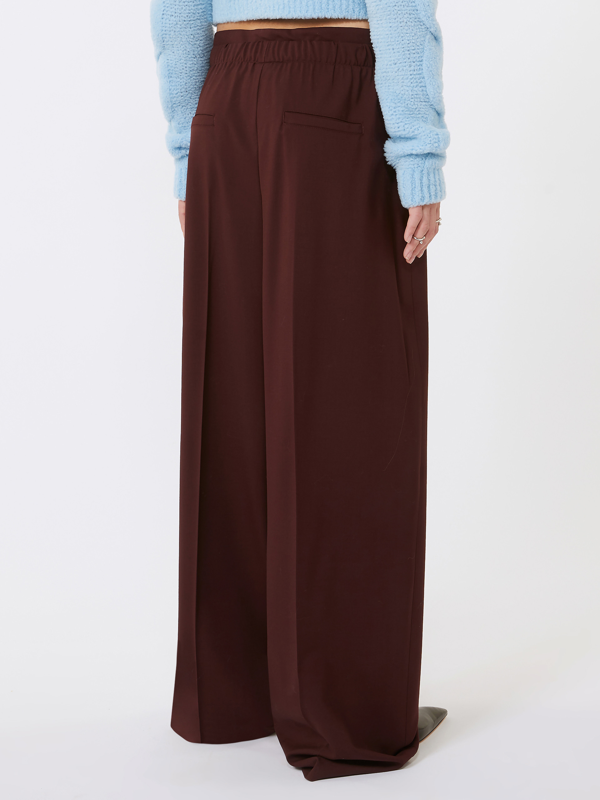Sportmax Loose Fit Trousers Double Belt Motif In Brown