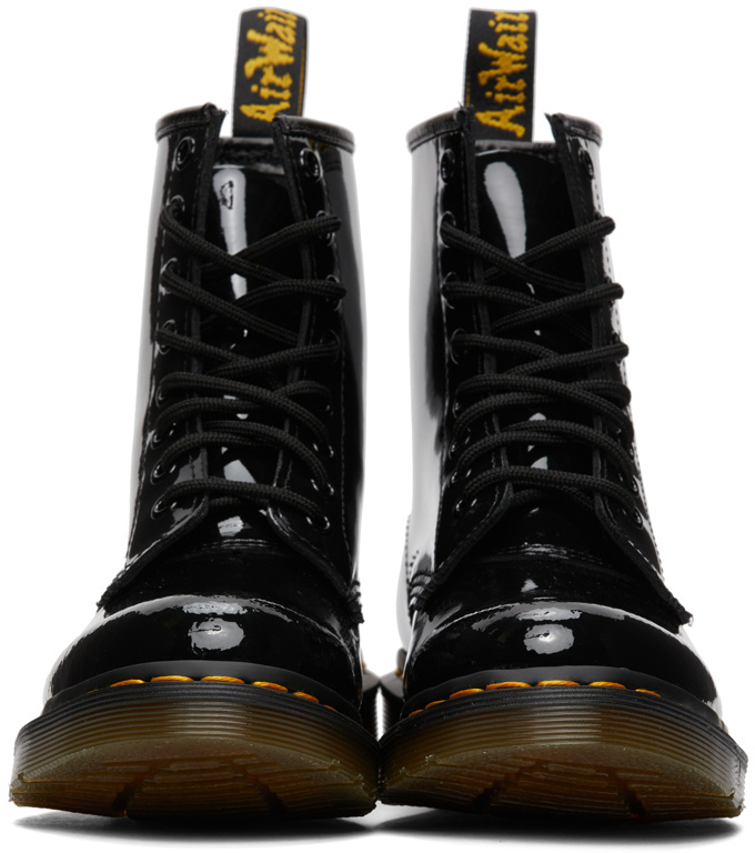 Dr. Martens' Round Head Lace-up Boots In Black