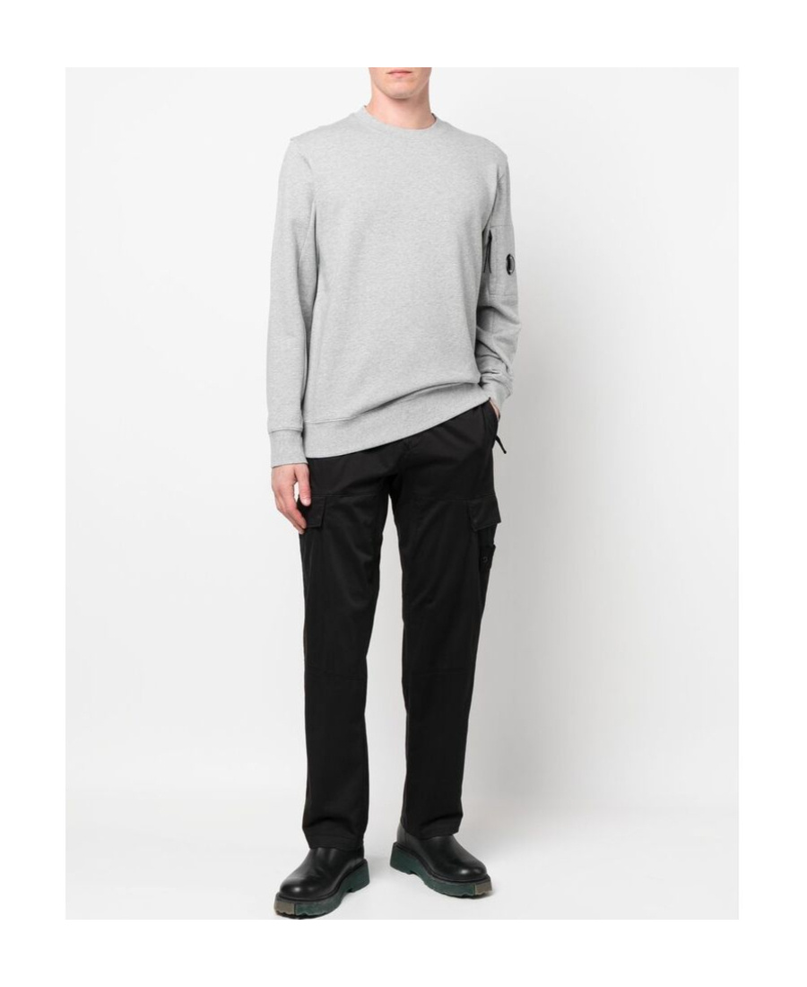 Shop C.p. Company Logo Round-neck Sweater In Gray
