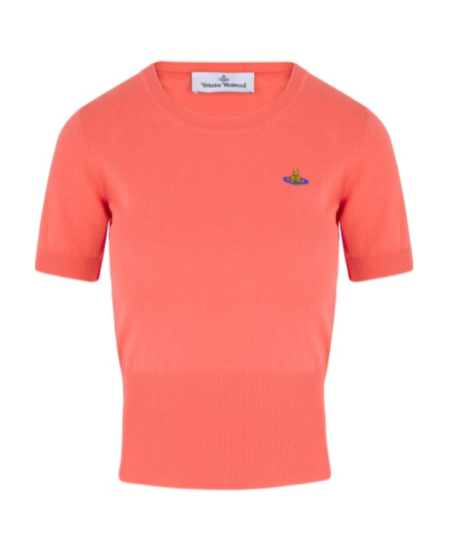 Vivienne Westwood Orb Embroidered Knitted Top In Pink