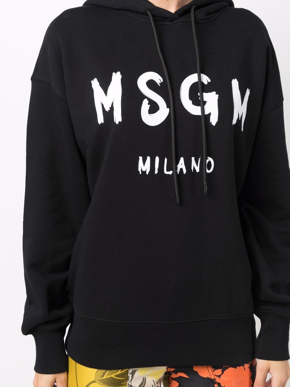 Msgm Logo-print Drawstring Hoodie In Black