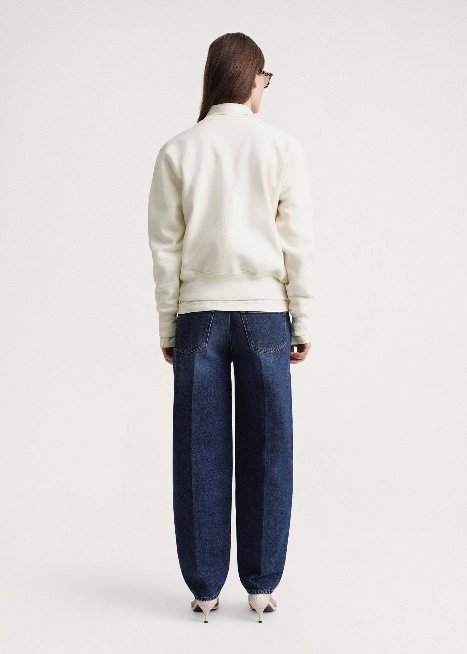 Totême Crew-neck Organic Cotton Sweatshirt In White