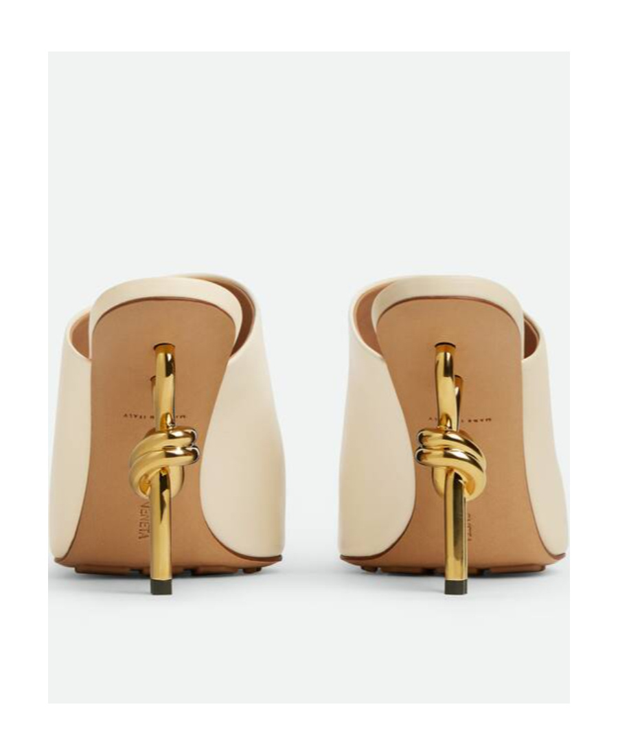 Bottega Veneta Knot Leather Mules In Green