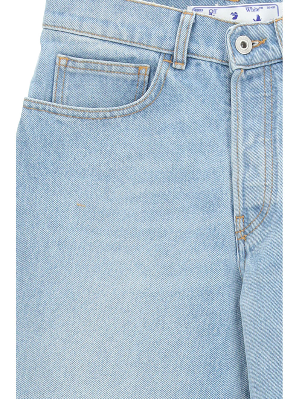 Off-white Bleach Twist Banana Jeans In Blue