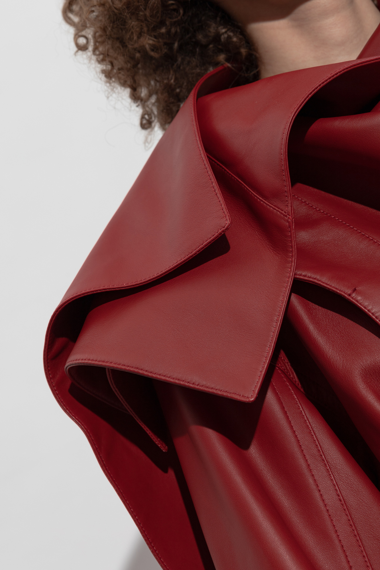 Bottega Veneta Long-sleeved Coat In Red
