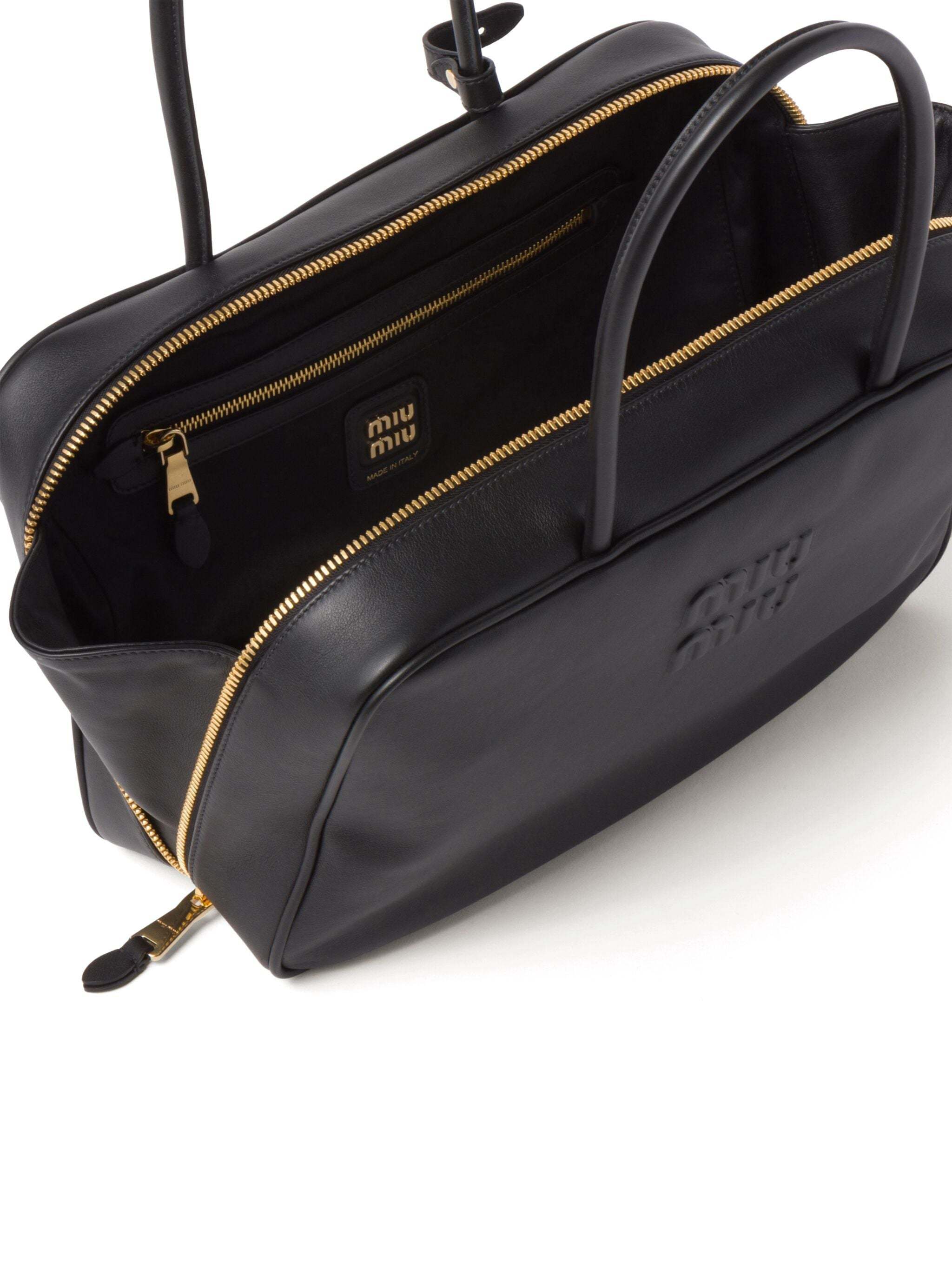 Miu Miu Beau Leather Bag In Black