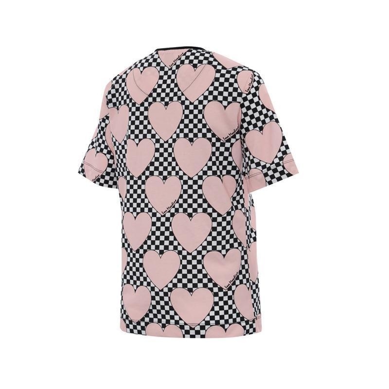 Moschino Checkered Love Printed T-shirt In Pink