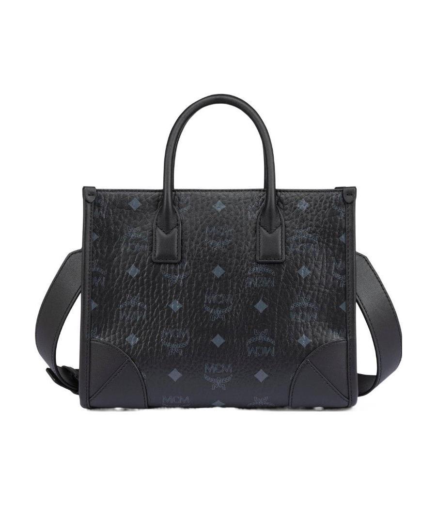 Mcm Visetos Shoulder Bag In Black