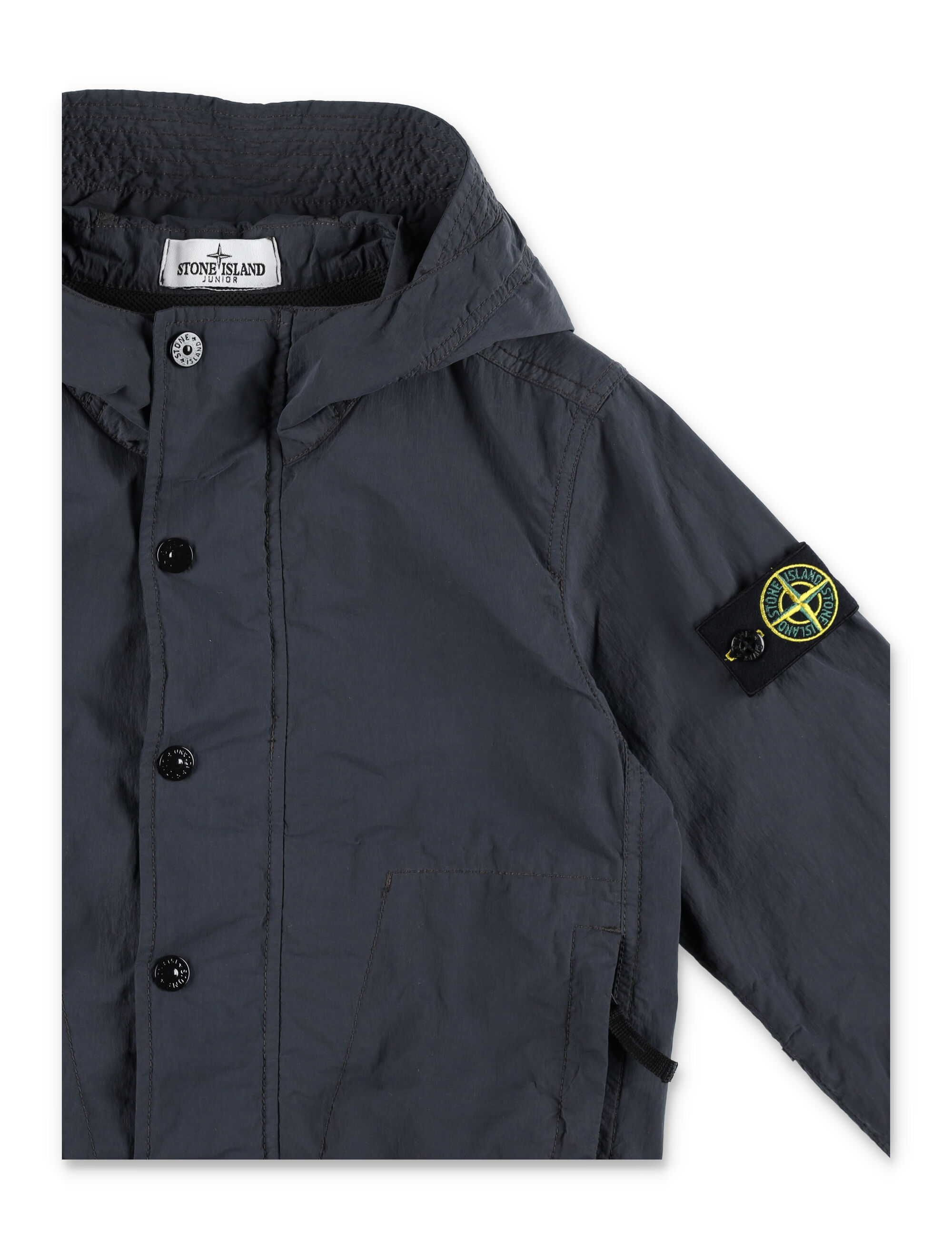 Stone Island Hooded Jacket In Gray