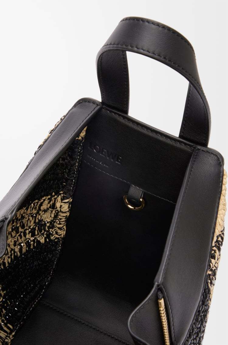Loewe Hammock Top-handle Bag In Gingham Raffia In Multi