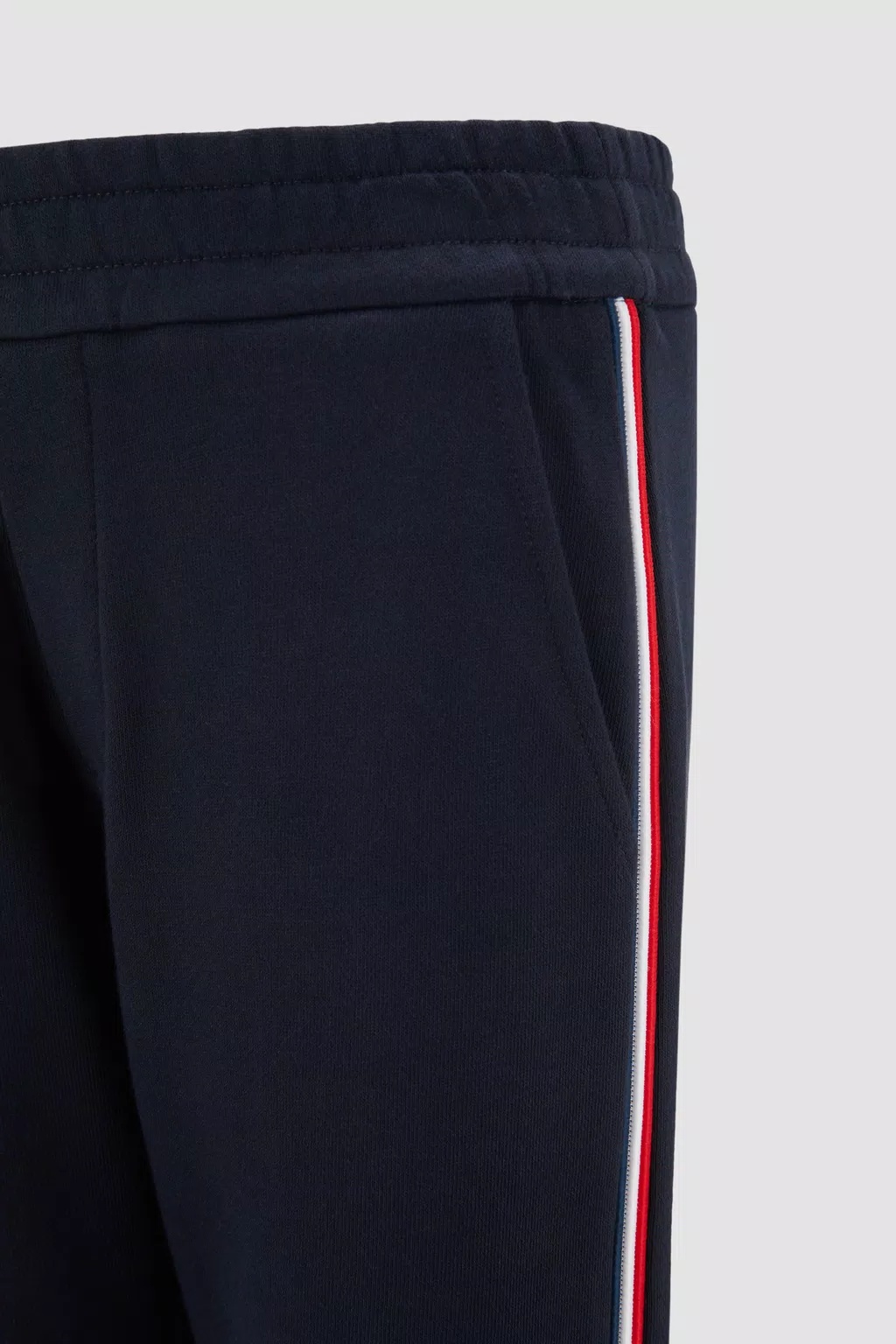 Moncler Striped Cotton Track Pants In Black