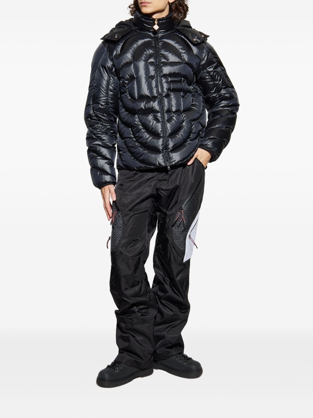 Casablanca Geometric Pattern Casual Pants In Black