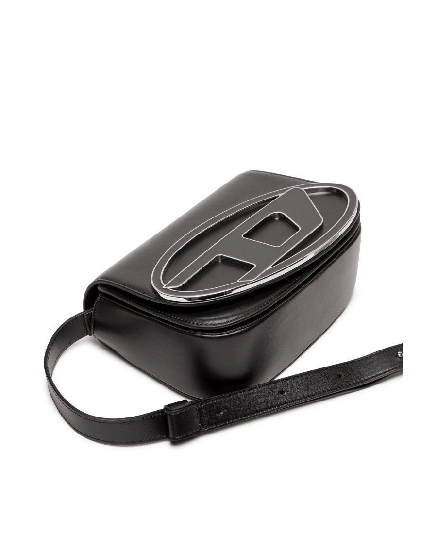 Diesel Mini Shoulder Bag In Soft Nappa Leather With Logo Detail In Black