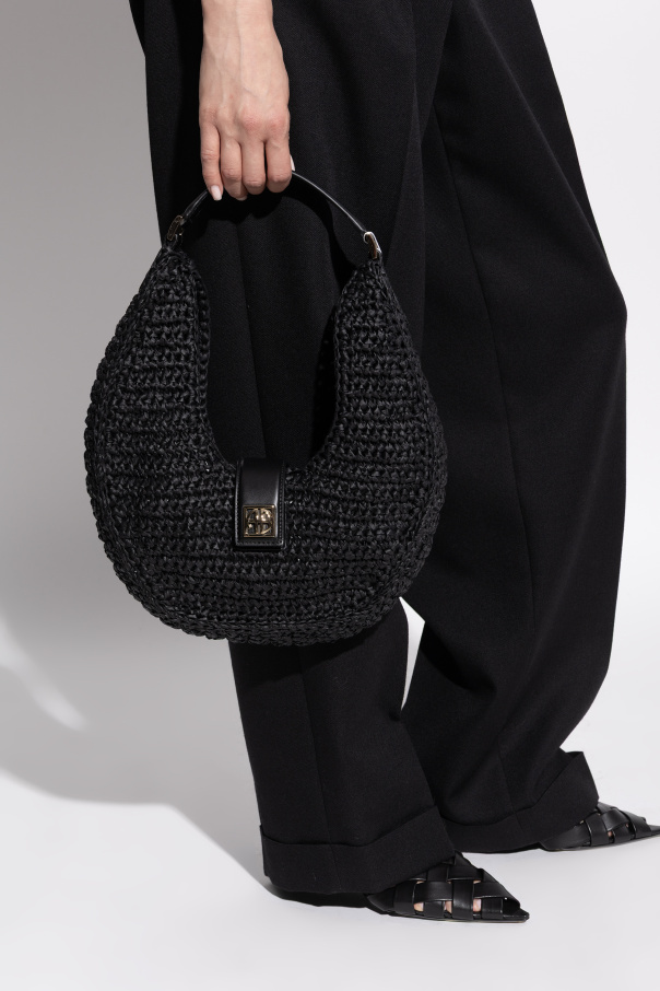 Anine Bing Logo Shoulder Bag In Black