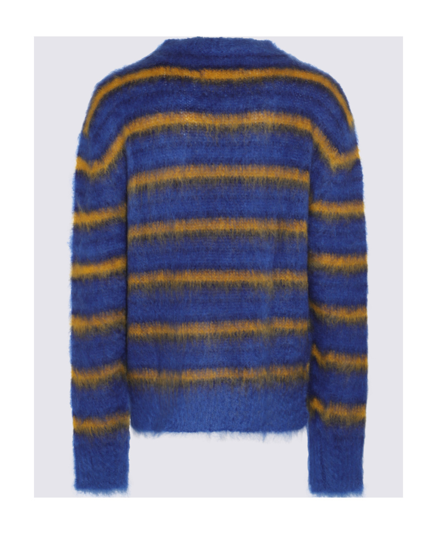 Shop Marni Crew-neck Striped Jumper In Blue